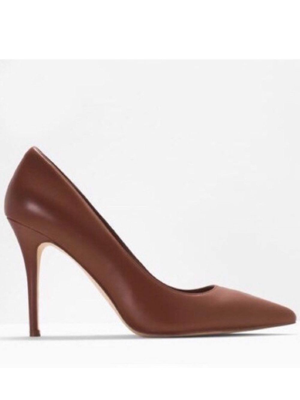 WHBM RICH MAHOGANY OLIVIA LEATHER HEELS